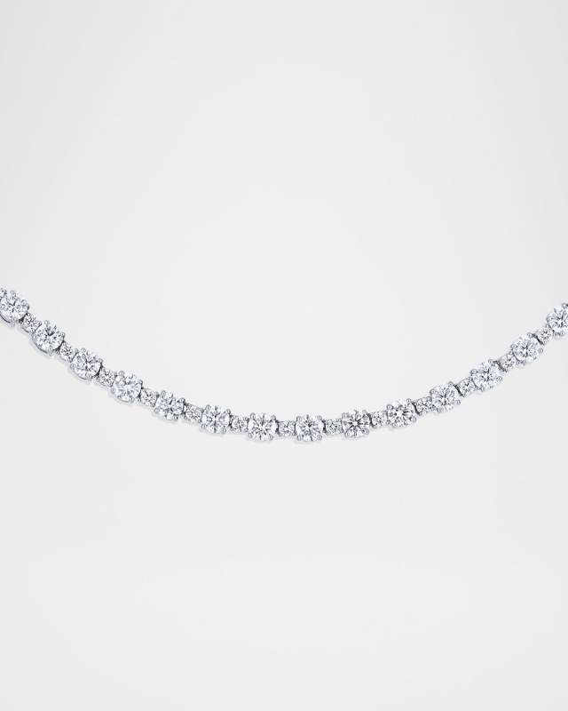 18K White Gold Diamond Tennis Necklace, 17"L, 16.83tcw